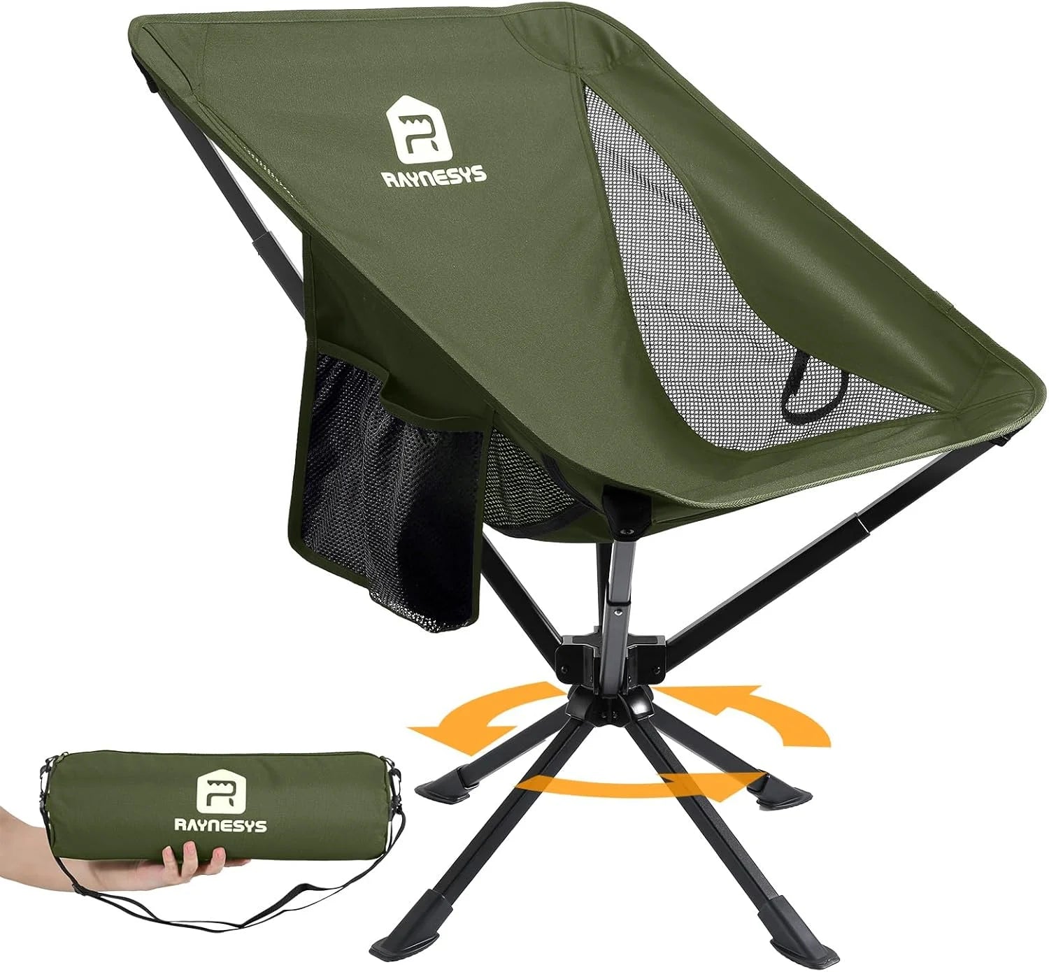 Discount Portable Swivel Camping Chair, 8 Seconds Quick Setup Easy Carry, 3.8Lb Lightweight Folding Chairs for Hiking - Image 3