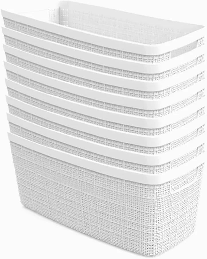 Discount Curver Set of 4 Large Cube 17L Jute Decorative Plastic Organization and Storage Baskets, Perfect Bins for Home - Image 18