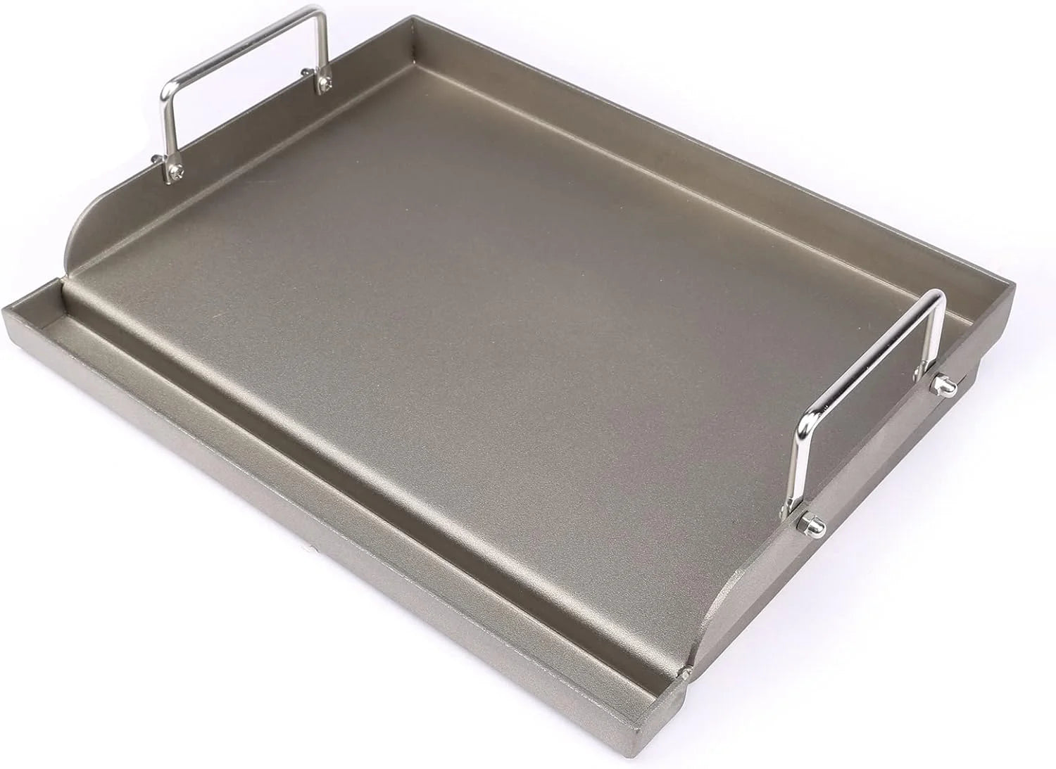 Discount 25 x 16 Pre-Seasoned Nonstick Cast Iron Griddle for Gas & Charcoal Grills, Universal Flat Top with Grease Groove - Image 12