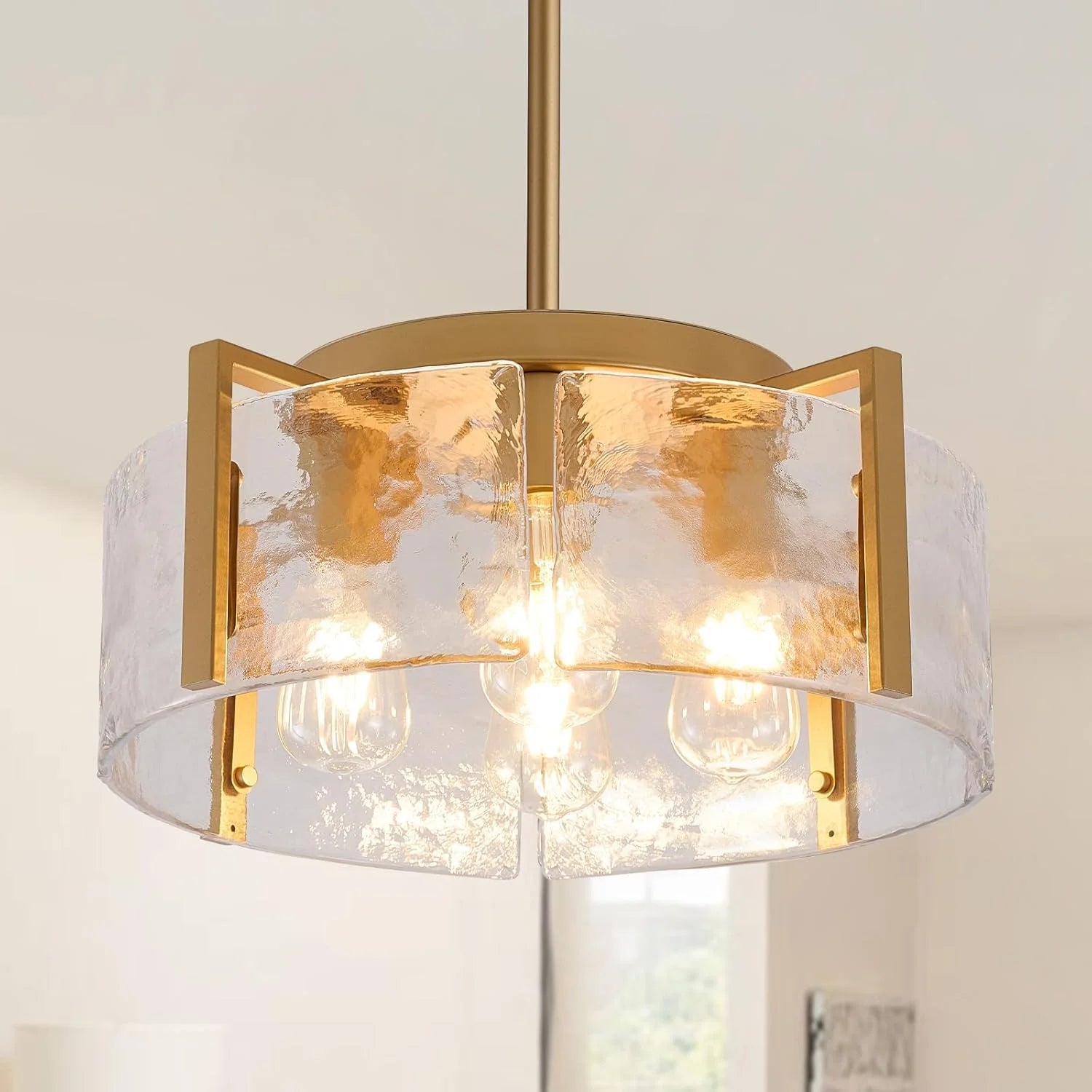 Discount Chandeliers for Dining Room Light Fixture, Adjustable Glass Modern Farmhouse Chandelier for Entryway - Image 7