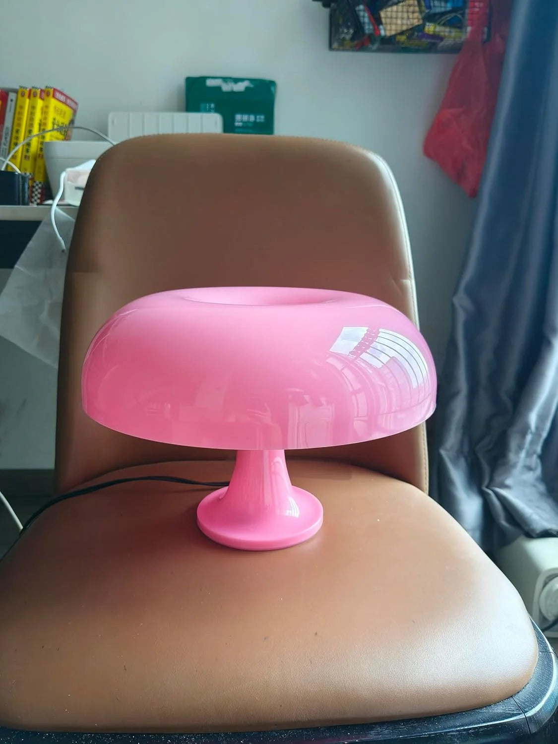 Discount Anykonio Orange Mushroom Lamp, Bulb Included, Mid Century Modern Table Lamp for Bedroom