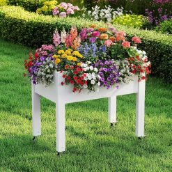 Discount Elevated Planter Box with Lockable Wheels