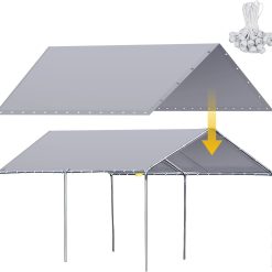 Alternative view of Discount 12 x 20 ft Heavy Duty Canopy Replacement Top, 50 Bungees, Grey