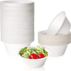 Alternative view of Discount 150 Pack 12 oz Compostable Paper Bowls Disposable, White