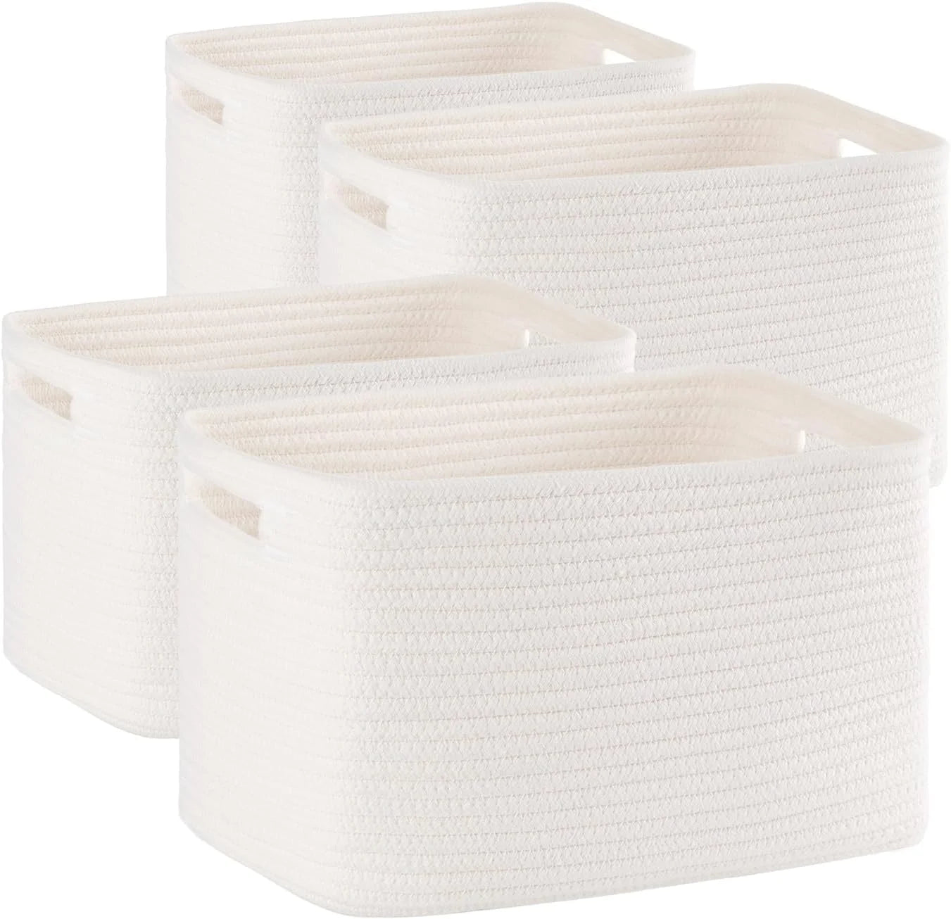 Discount 4 Pack Storage Baskets for Organizing, Woven Baskets for Shelves, Perfect for Toys, Books, Towels, and Clothes - Image 4