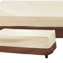 Discount Patio Furniture Cover Set Waterproof 4 Piece Beige Large