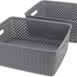 Discount Large Storage Baskets with Handles, Decorative Woven Pattern, Versatile and Stylish Organizers for Home